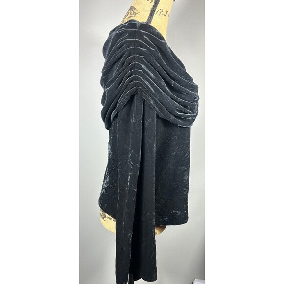 Xscape By Joanna Chen Black Velvet Off-Shoulder Top Lg Elegant Cocktail Party - Picture 5 of 9